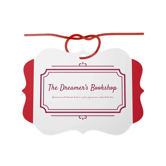 Bookshop Ornament — 'The Dreamer's Bookshop' Decorative Aluminum Holiday Tag - The Dreamer's Bookshop.