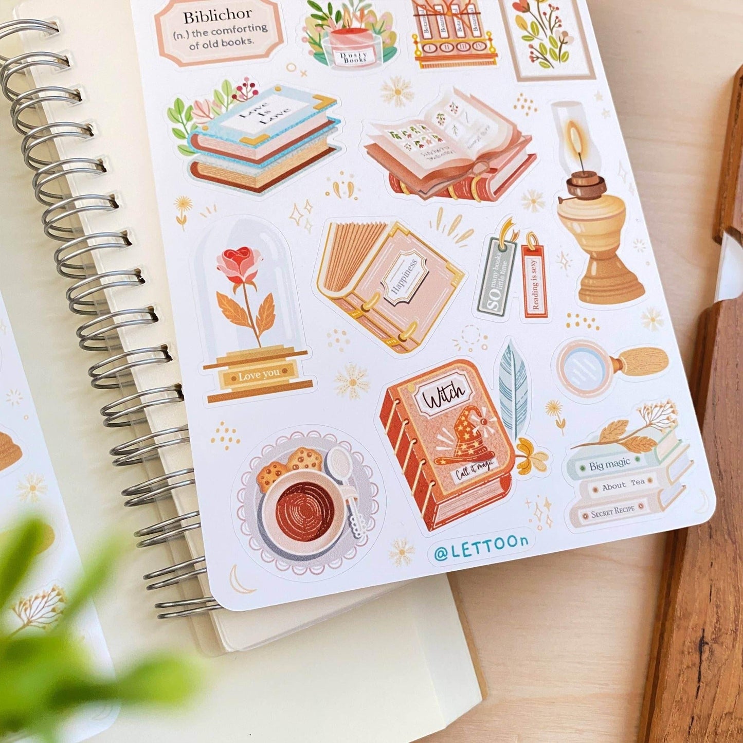 LETTOOn - Stickervel - Esthetisch boek - The Dreamer's Bookshop.