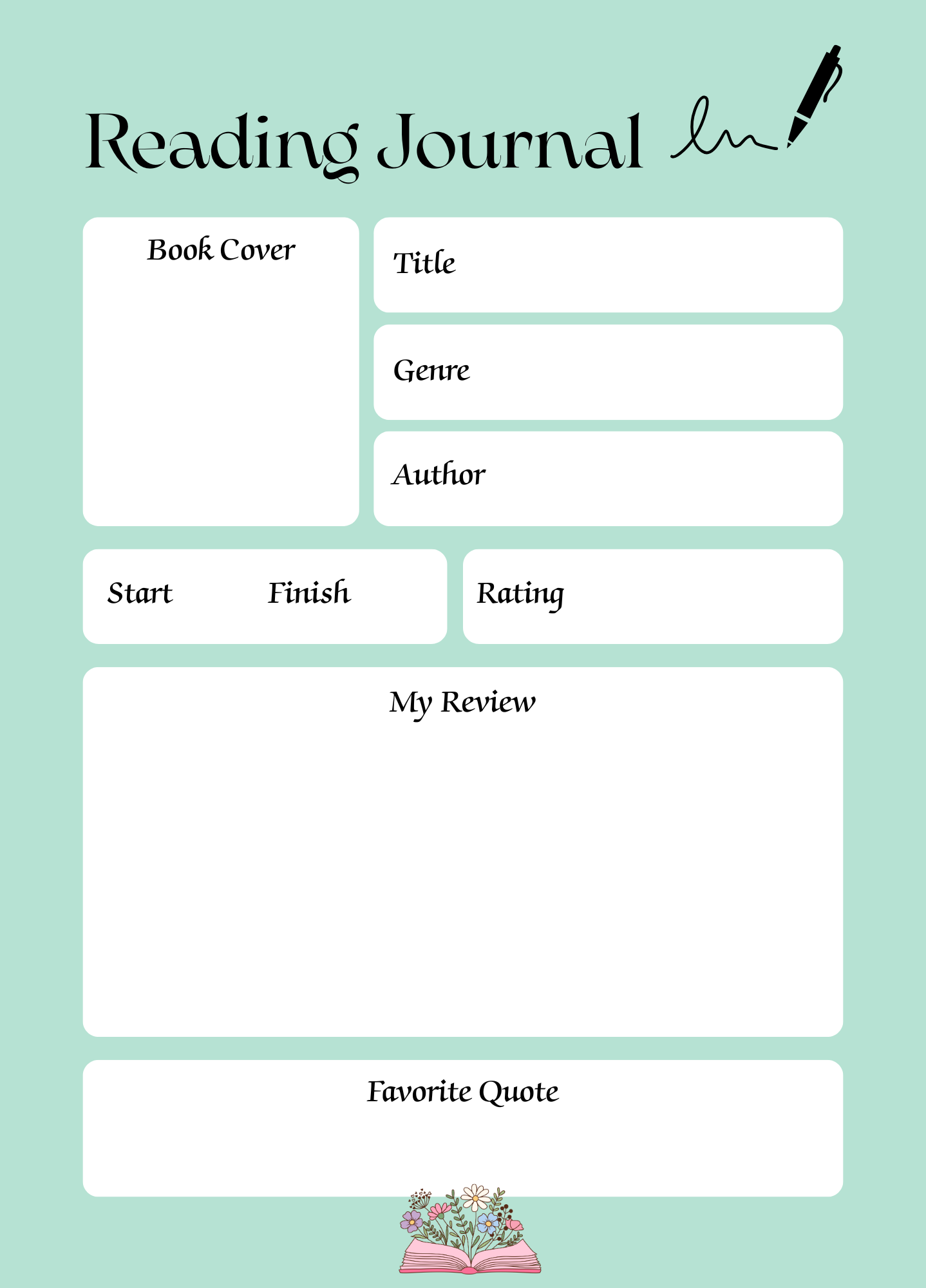 Reader's Journal Review Note Pads | Stationery for Book Lovers