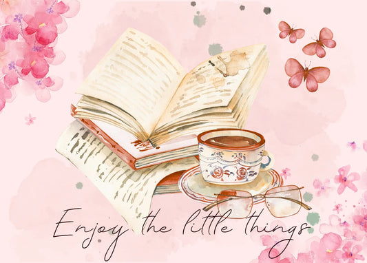 The Dreamer's Bookshop "Bookworm" Enjoy Little Things Card - The Dreamer's Bookshop.
