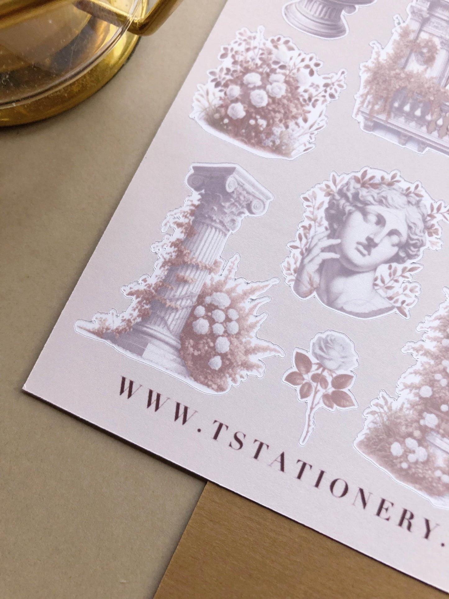T's Stationery - Stickervel „Light Academia Garden” - The Dreamer's Bookshop.