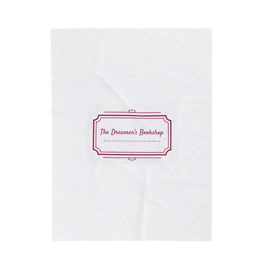 Cozy Velveteen Plush Blanket - "The Dreamer's Bookshop" Design - Perfect for Book Lovers and Cozy Nights - The Dreamer's Bookshop.