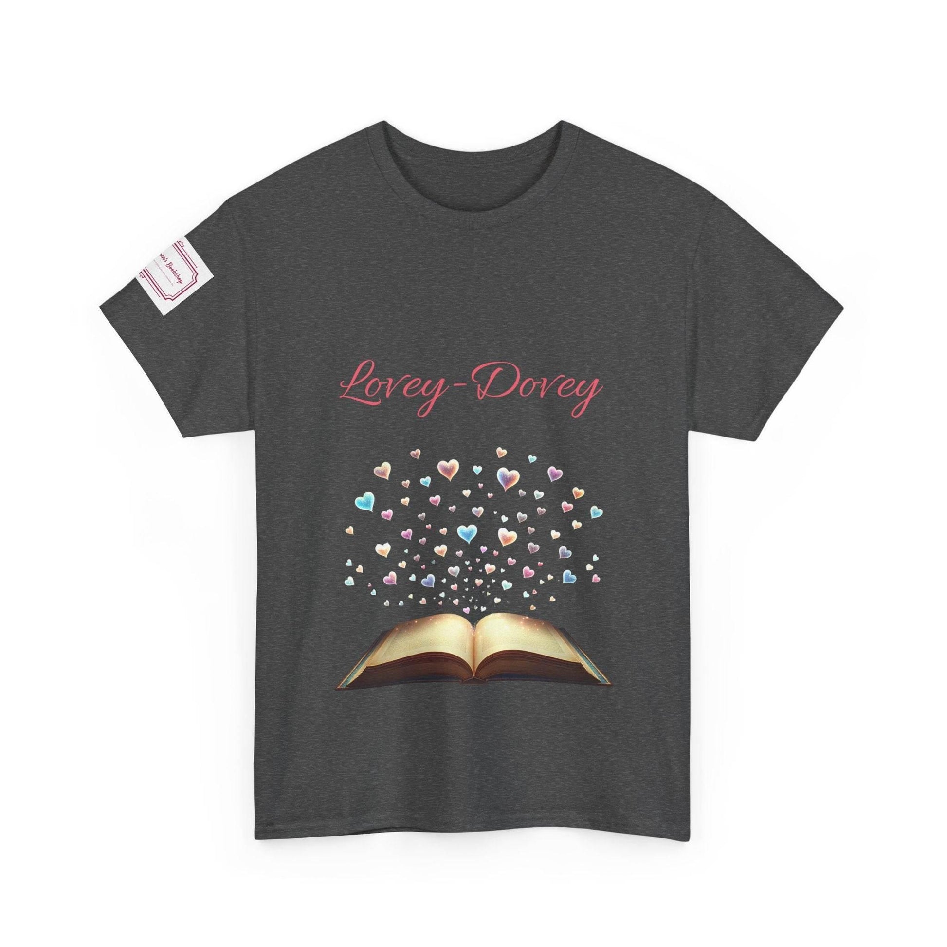 Lovey-Dovey - Unisex Heavy Cotton Tee - Sweet Romance - The Dreamer's Bookshop.