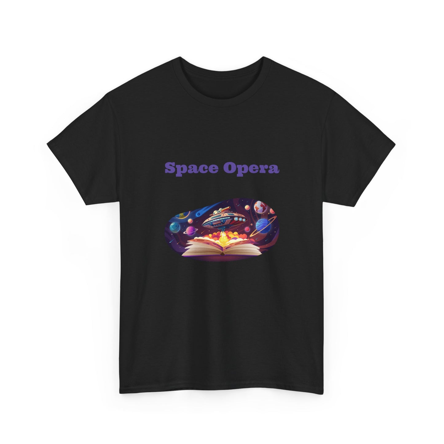 Space Opera -  Graphic Tee - Unisex Heavy Cotton T-Shirt Sci-Fi Books