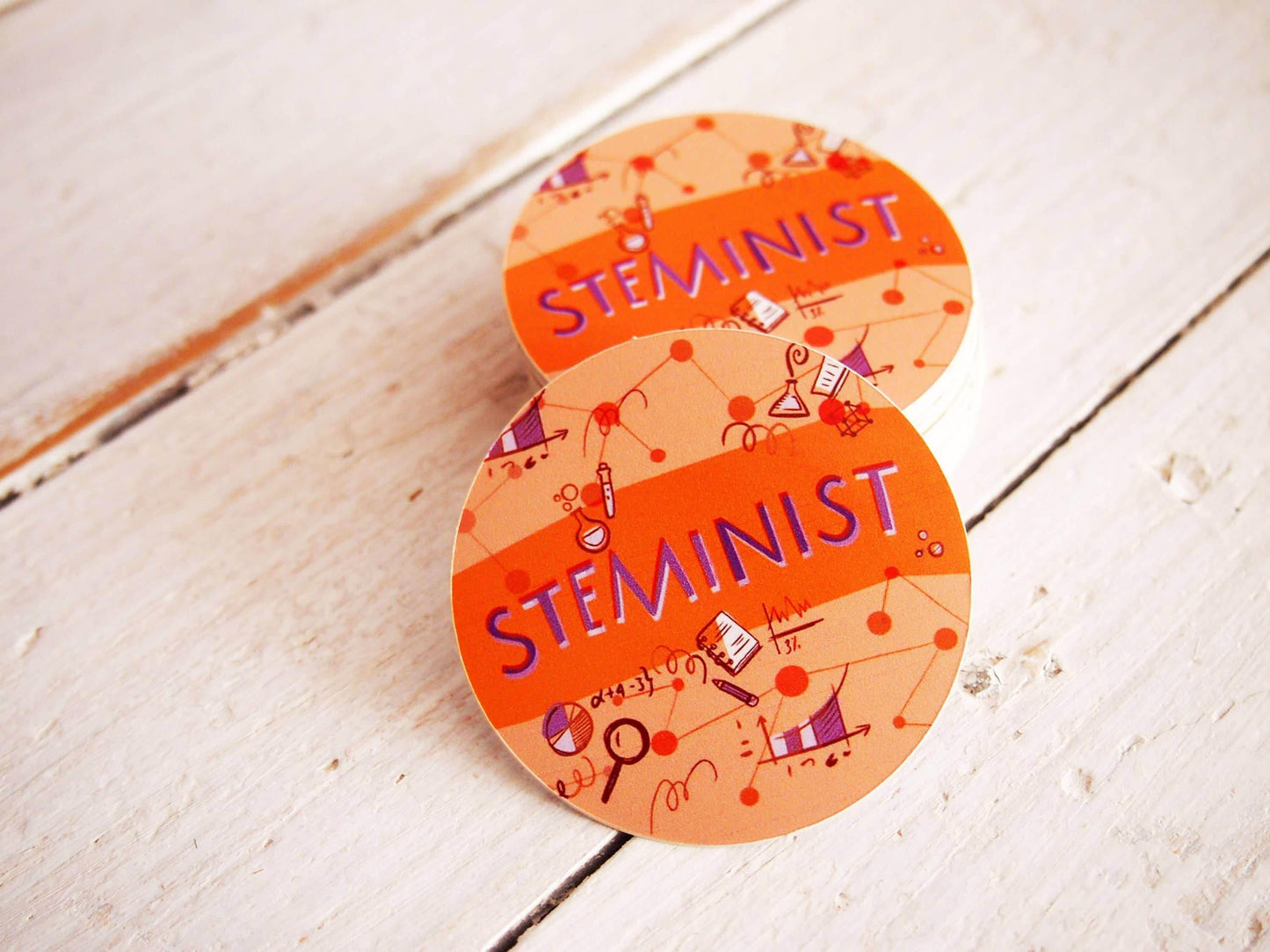 Irene Renon illustrations - Wetenschapsstickers, Steministische vinylstickers voor wetenschappers, - The Dreamer's Bookshop.