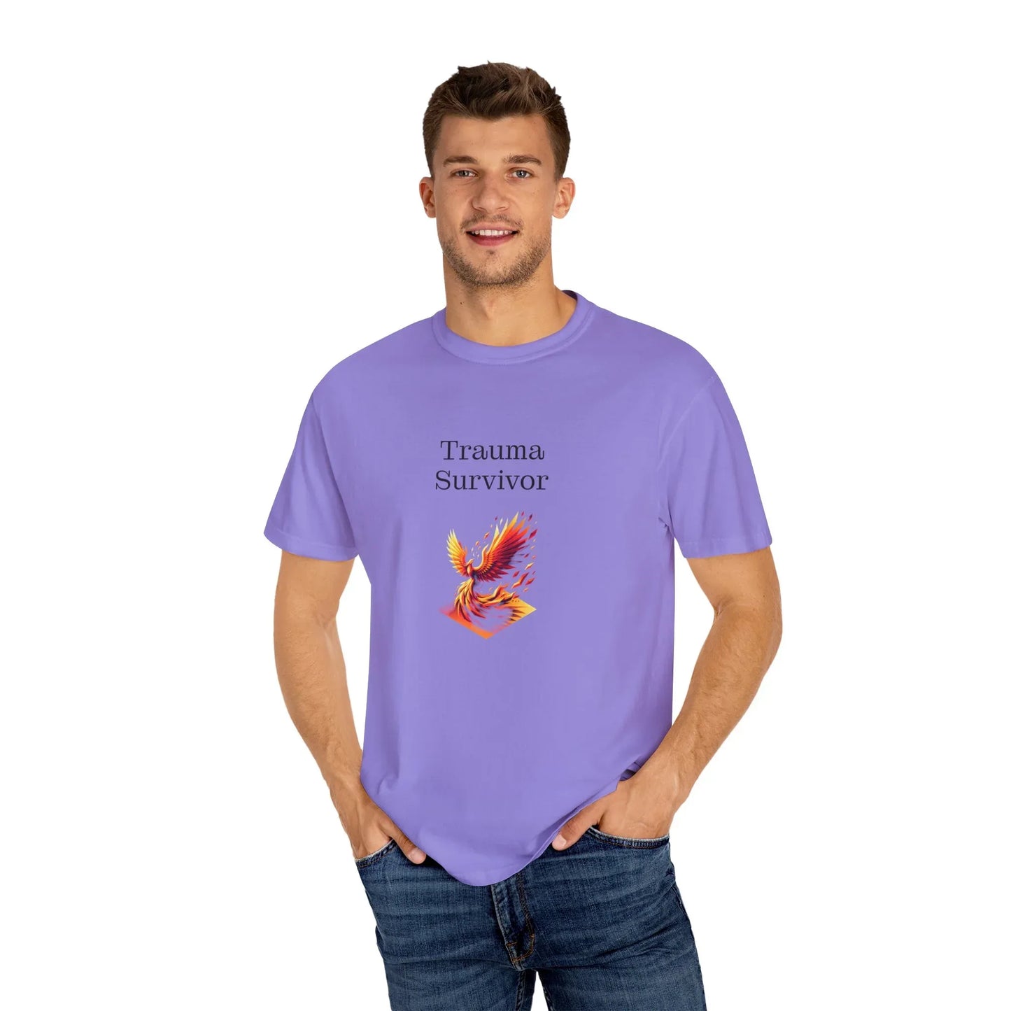 Trauma Survivor Unisex Garment-Dyed T-shirt - Inspirational Motivational Tee - The Dreamer's Bookshop.