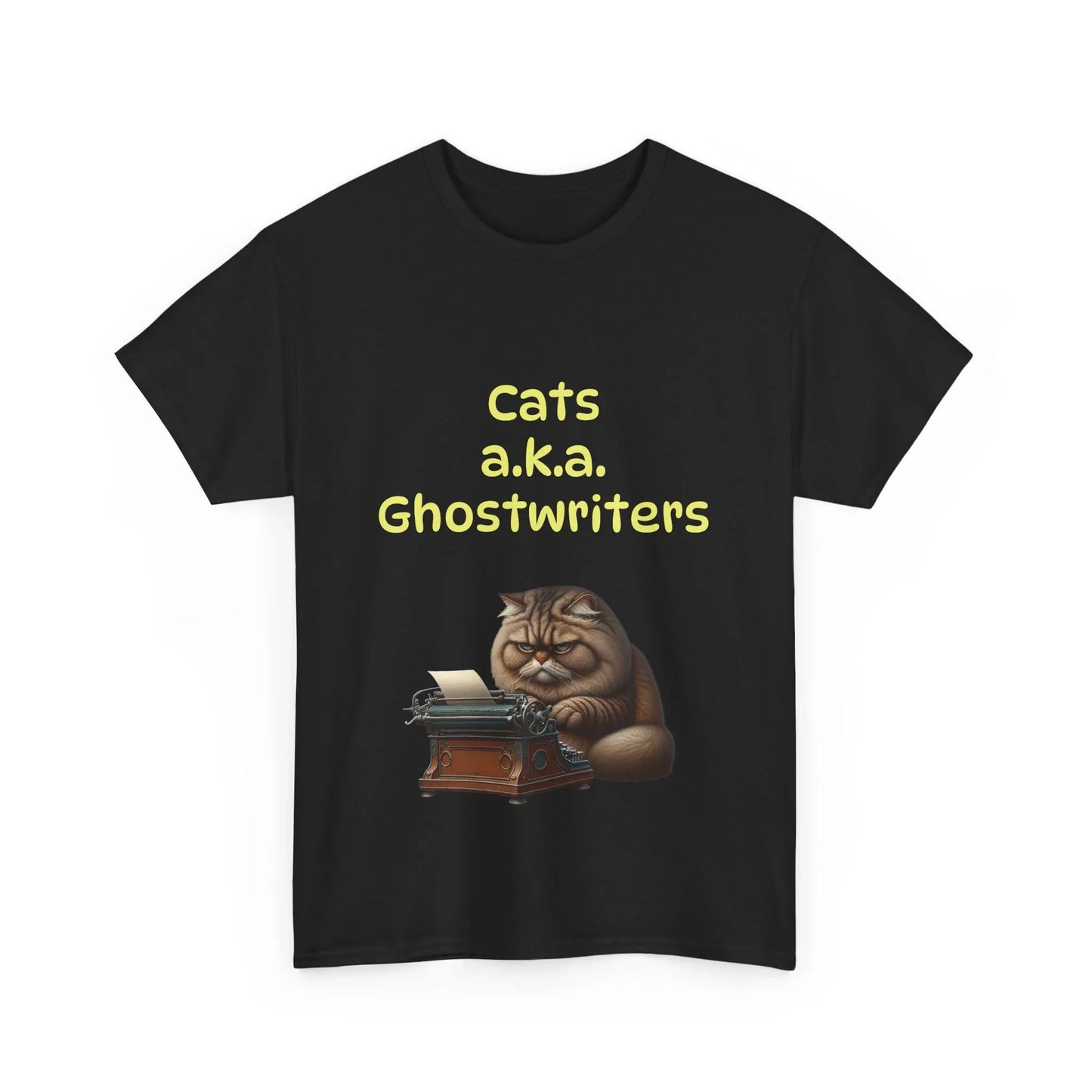Book Lover's Unisex Heavy Cotton Tee - "Cats Ghostwriters" - The Dreamer's Bookshop.