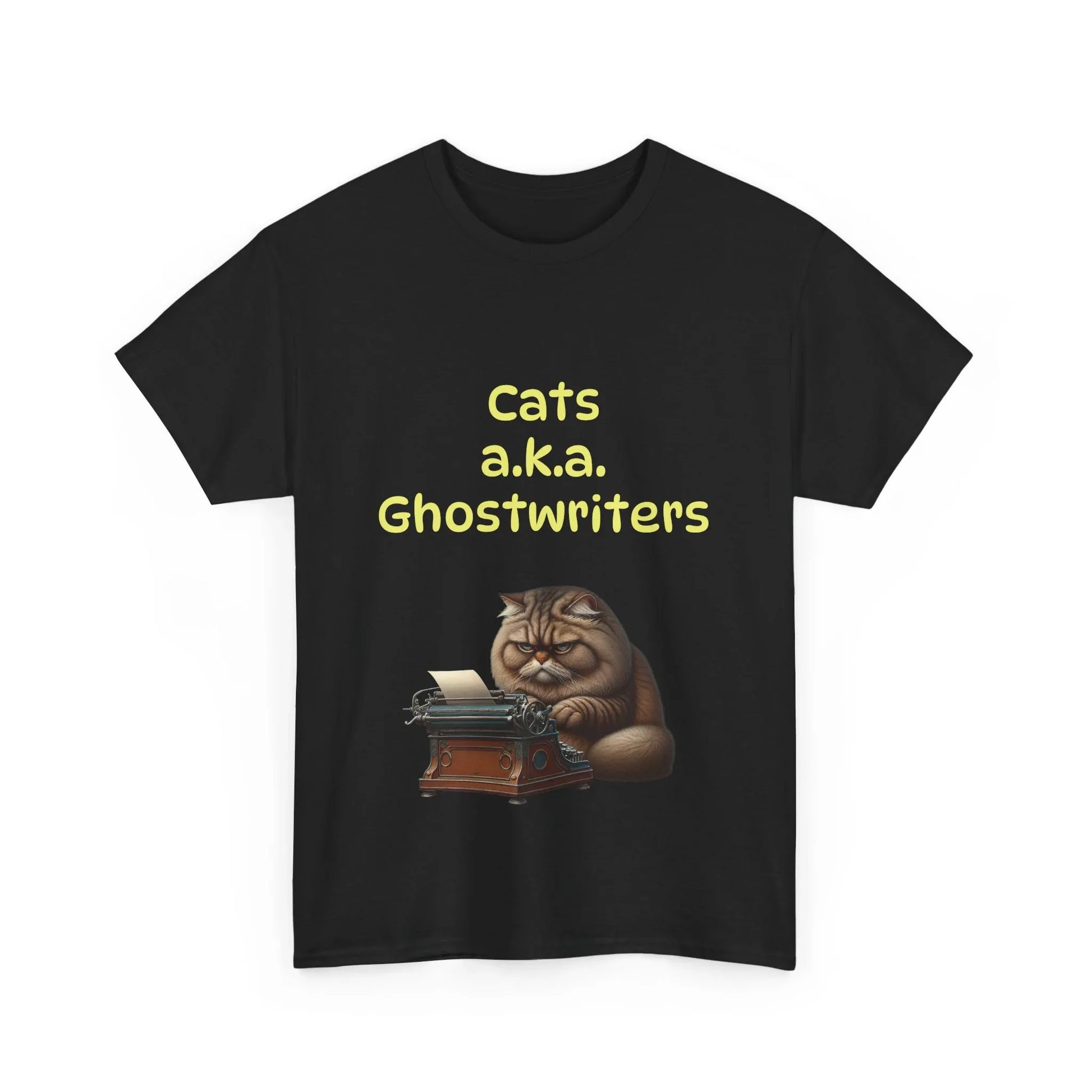 Book Lover's Unisex Heavy Cotton Tee - "Cats Ghostwriters" - The Dreamer's Bookshop.