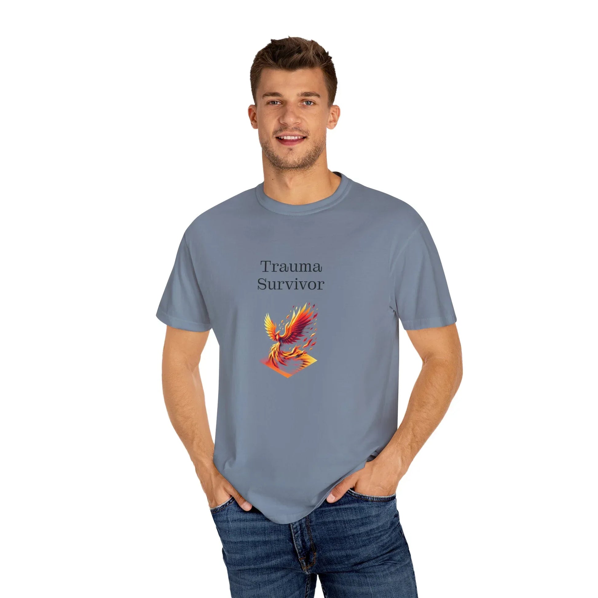 Trauma Survivor Unisex Garment-Dyed T-shirt - Inspirational Motivational Tee - The Dreamer's Bookshop.