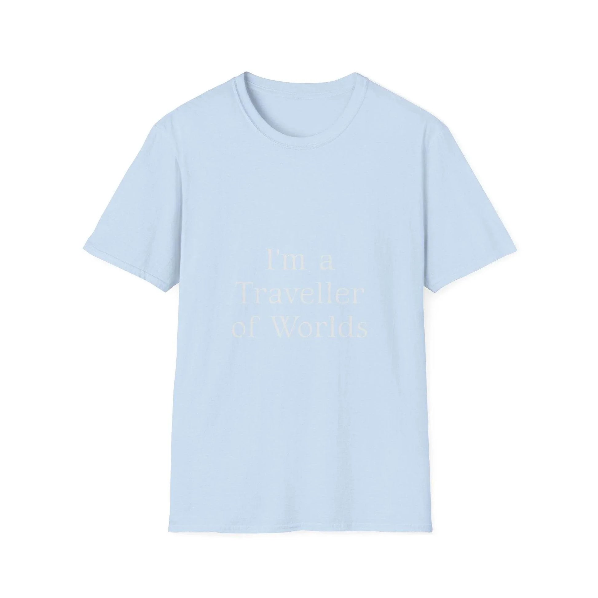Unisex Softstyle T-Shirt - 'I'm a Traveller of Worlds' & 'Books Take Me Places Far & Beyond' - The Dreamer's Bookshop.