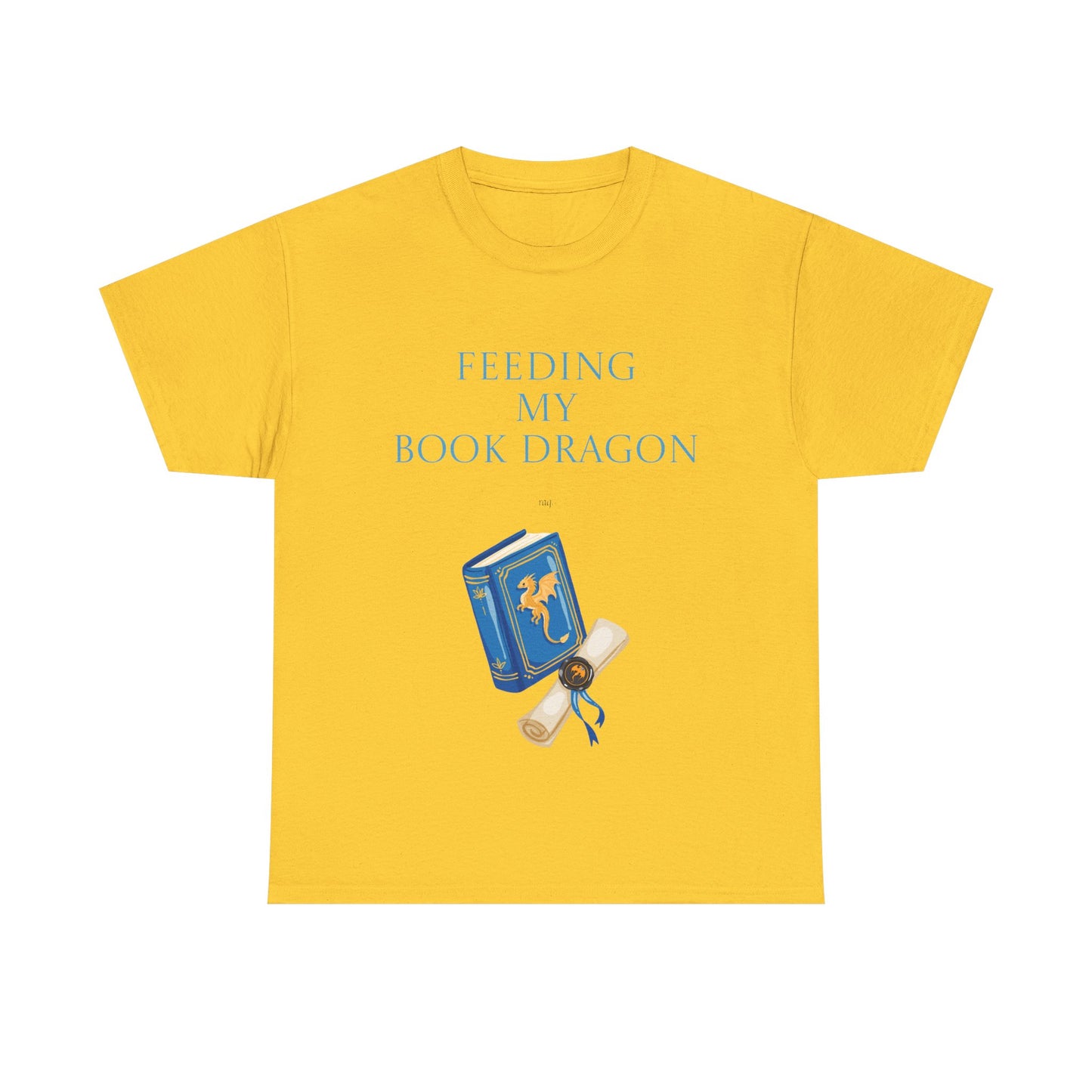 Book Dragon Unisex Heavy Cotton Tee - Creative Writer's Apparel