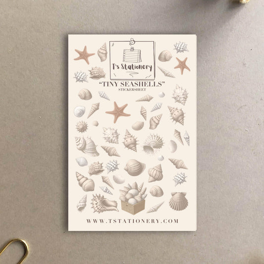 T's Stationery - Stickervel „Tiny Seashells” - The Dreamer's Bookshop.