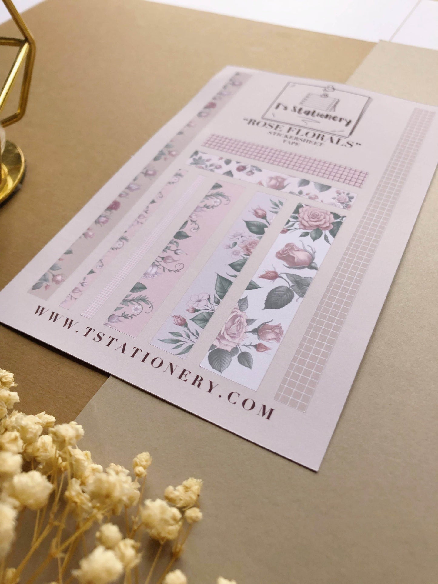 T's Stationery - Stickerveltape „Rose Floral” Washi - The Dreamer's Bookshop.