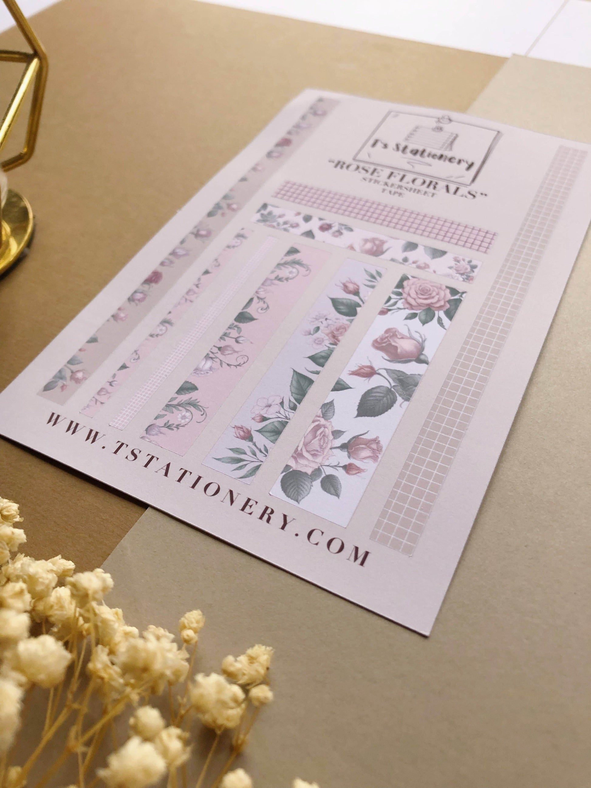 T's Stationery - Stickerveltape „Rose Floral” Washi - The Dreamer's Bookshop.
