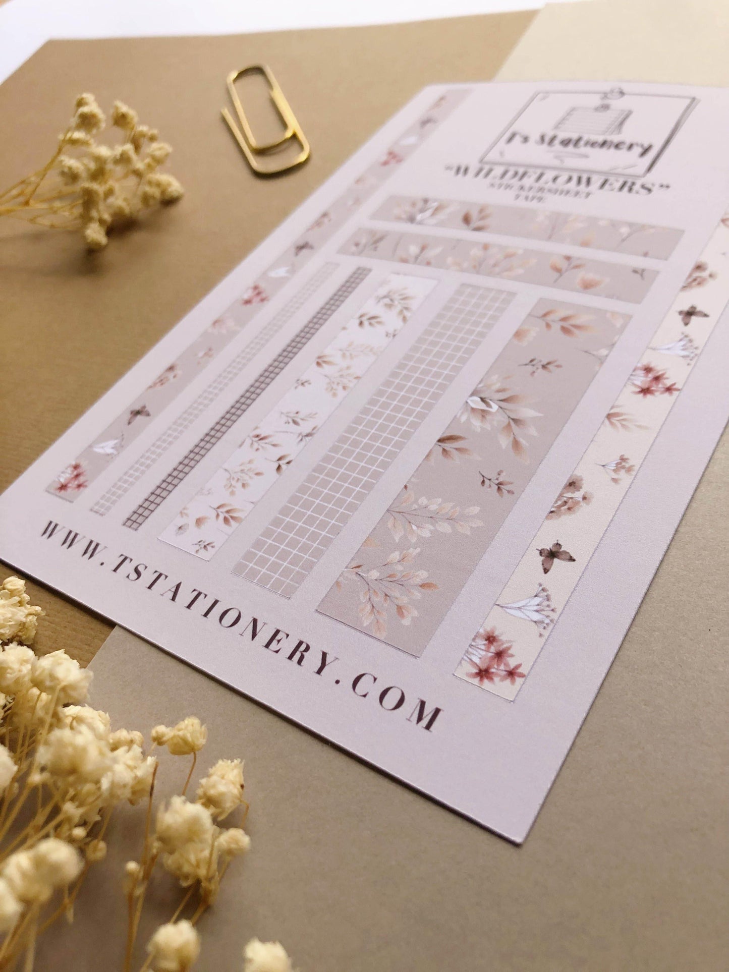 T's Stationery - Stickerveltape „Wildflower” Washi - The Dreamer's Bookshop.