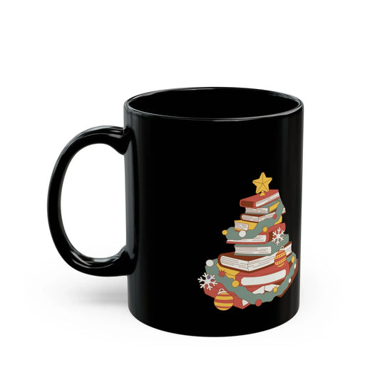 Book Lover's Christmas Black Mug (11oz, 15oz) - The Dreamer's Bookshop.