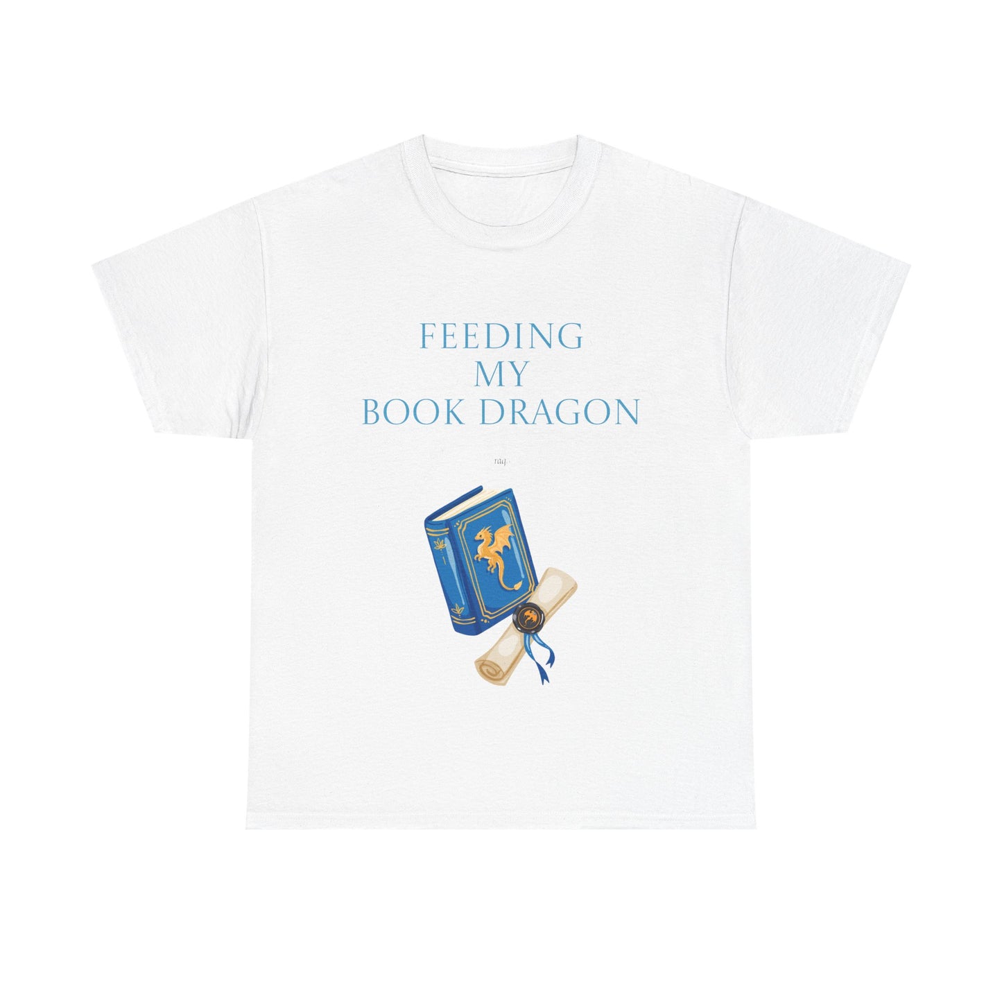 Book Dragon Unisex Heavy Cotton Tee - Creative Writer's Apparel