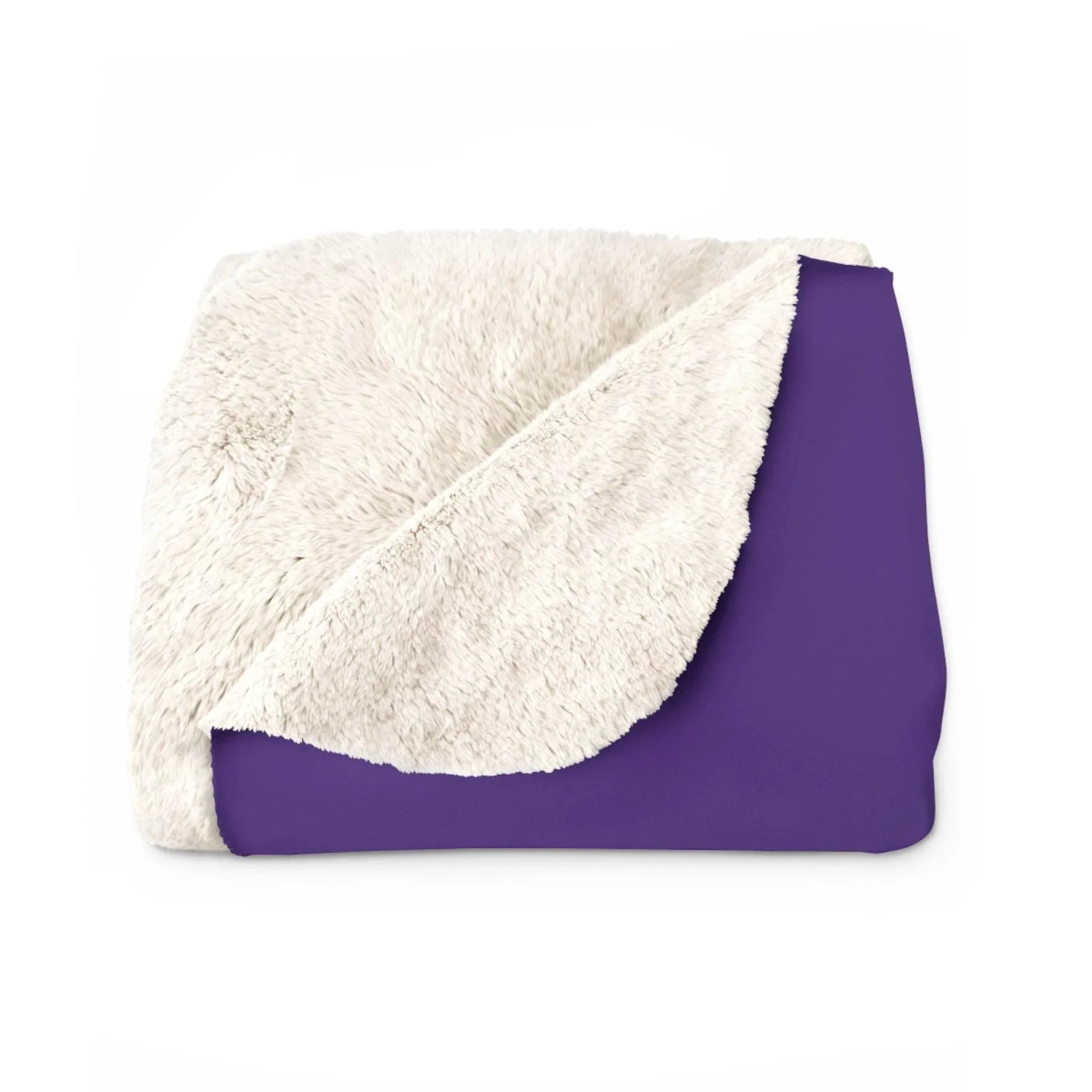 Purple Cozy Sherpa Fleece Blanket - 'The Dreamer's Bookshop' Design - The Dreamer's Bookshop.