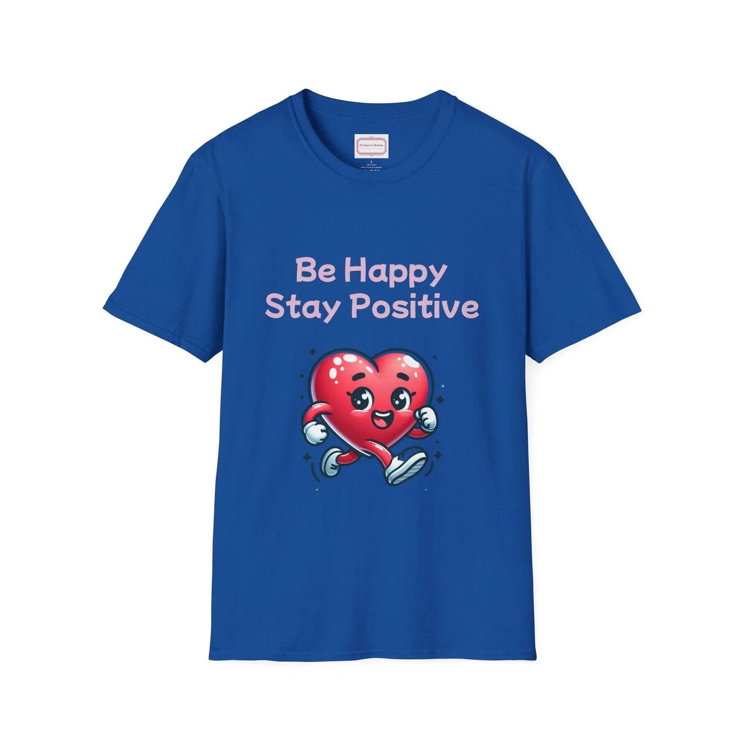 Be Happy Stay Positive T-Shirt - Unisex Softstyle Graphic Tee - The Dreamer's Bookshop.
