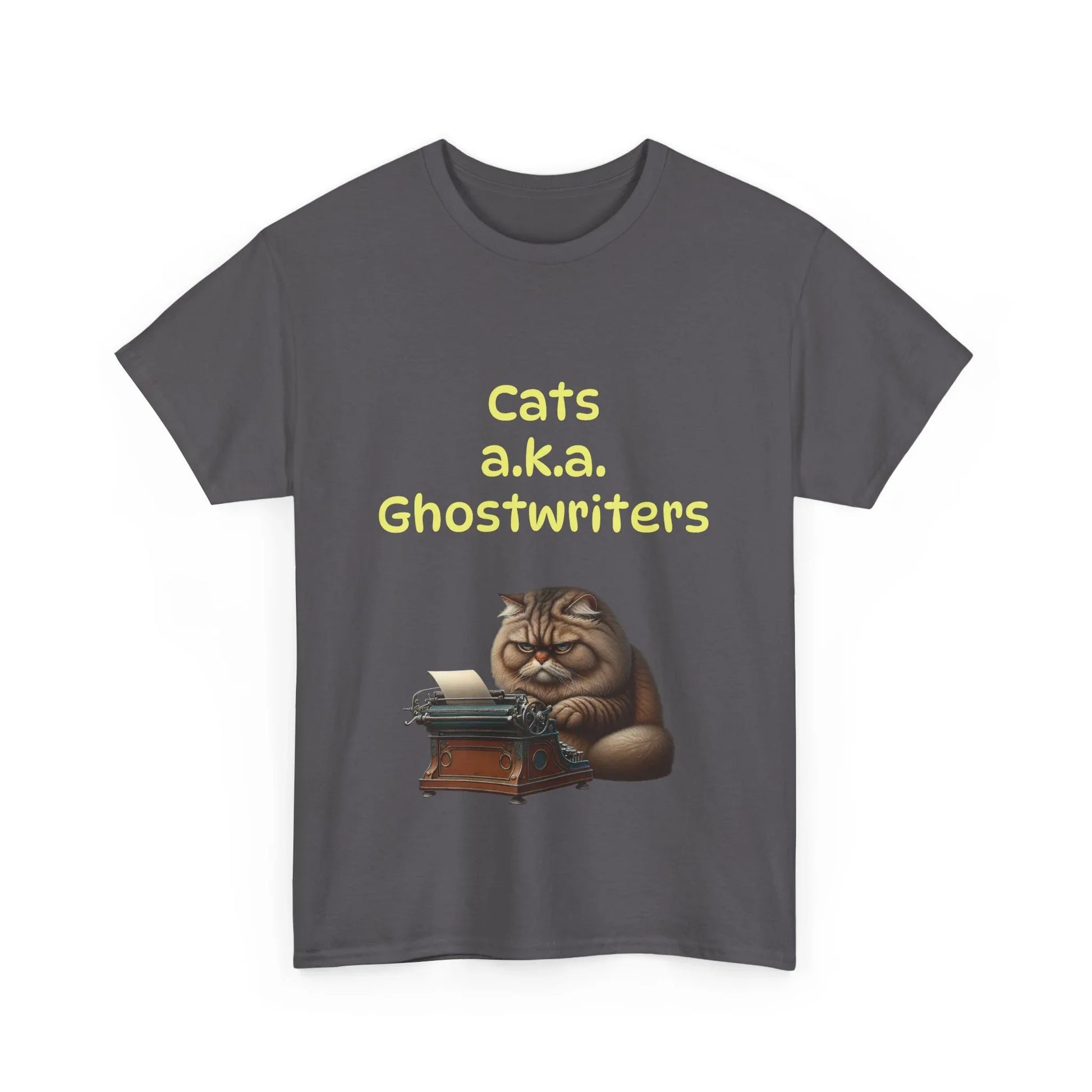 Book Lover's Unisex Heavy Cotton Tee - "Cats Ghostwriters" - The Dreamer's Bookshop.