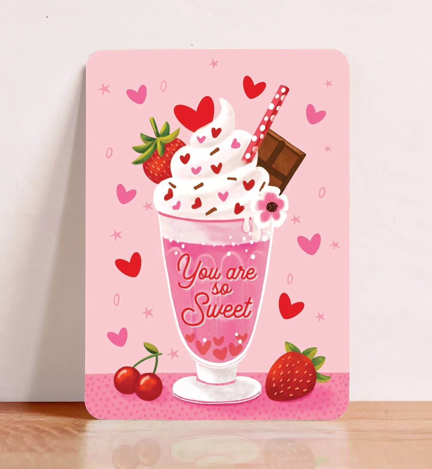 Aniet Illustration - Kaart liefde valentijn you are sweet milkshake ansichtkaart - The Dreamer's Bookshop.