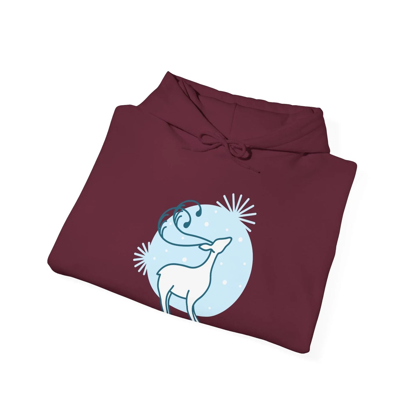 Christmas Deer Hoodie - Cozy Unisex Sweatshirt for Book Lovers - The Dreamer's Bookshop.