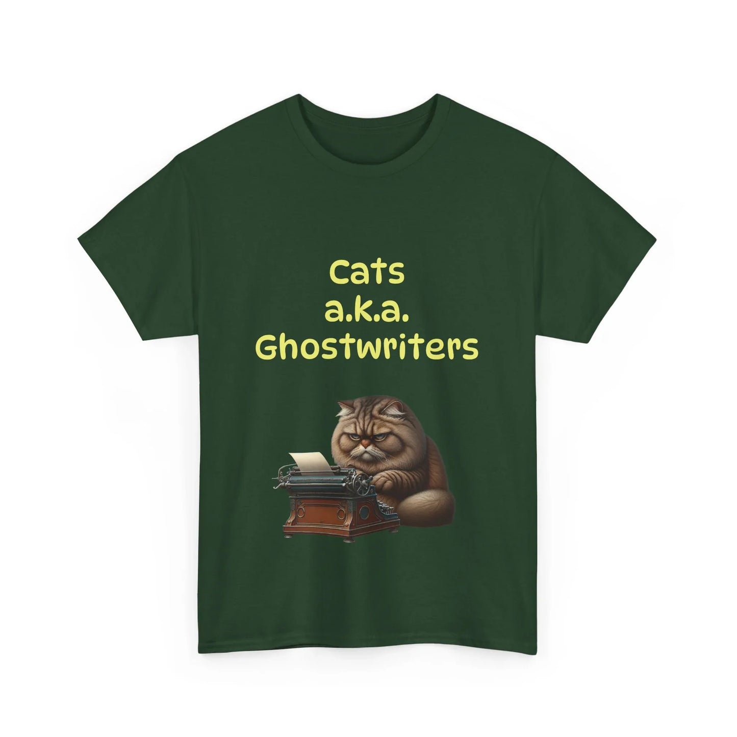 Book Lover's Unisex Heavy Cotton Tee - "Cats Ghostwriters" - The Dreamer's Bookshop.