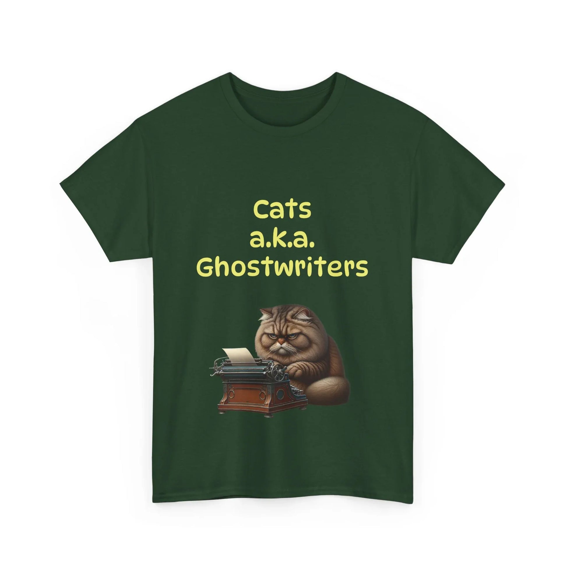 Book Lover's Unisex Heavy Cotton Tee - "Cats Ghostwriters" - The Dreamer's Bookshop.