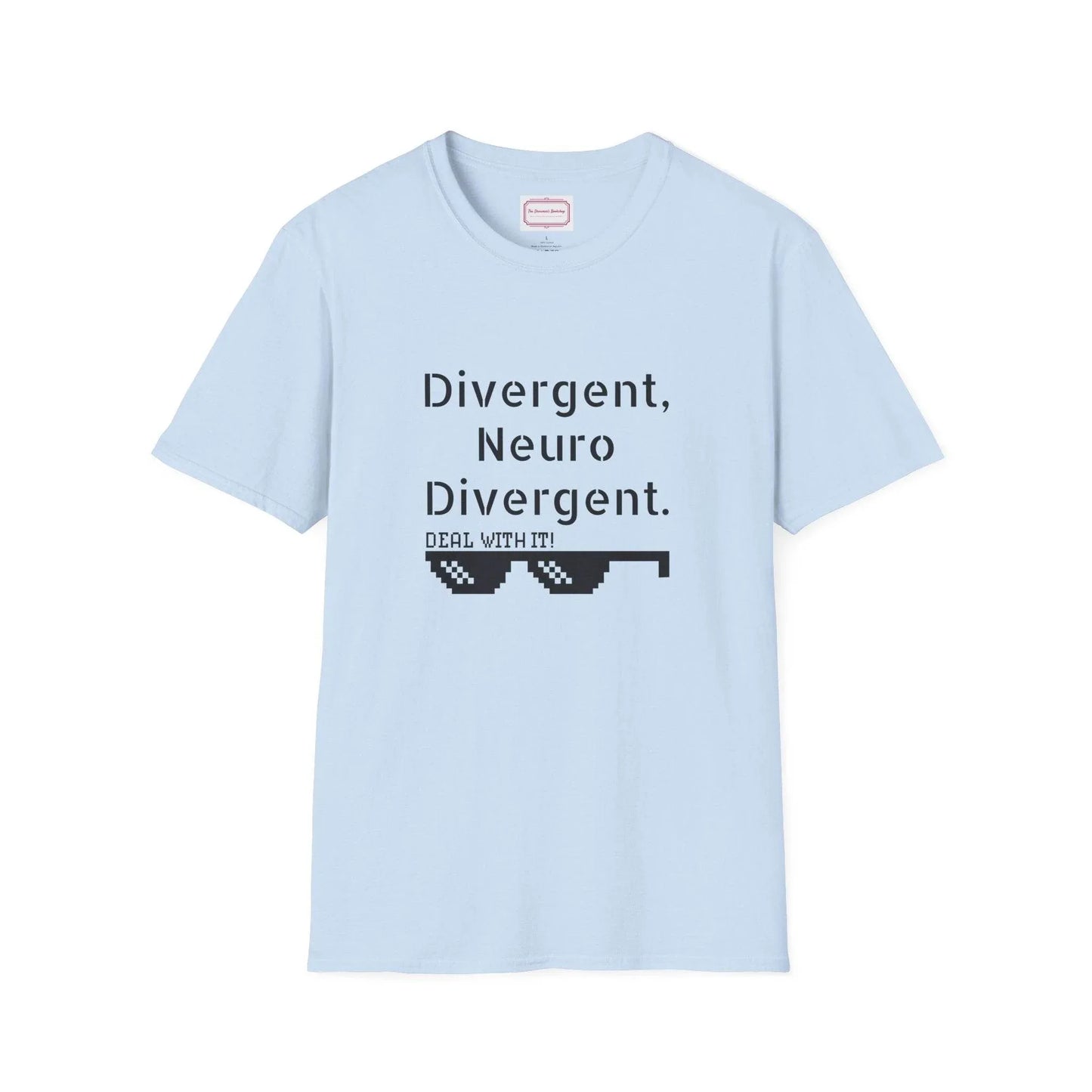 Divergent Neurodivergent T-Shirt - Unisex Softstyle Tee for Acceptance and Awareness - The Dreamer's Bookshop.