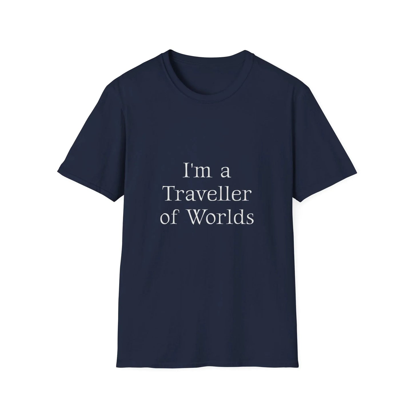 Unisex Travel-Inspired T-Shirt - "I'm a Traveller of Worlds" - Perfect for Book Lovers - The Dreamer's Bookshop.