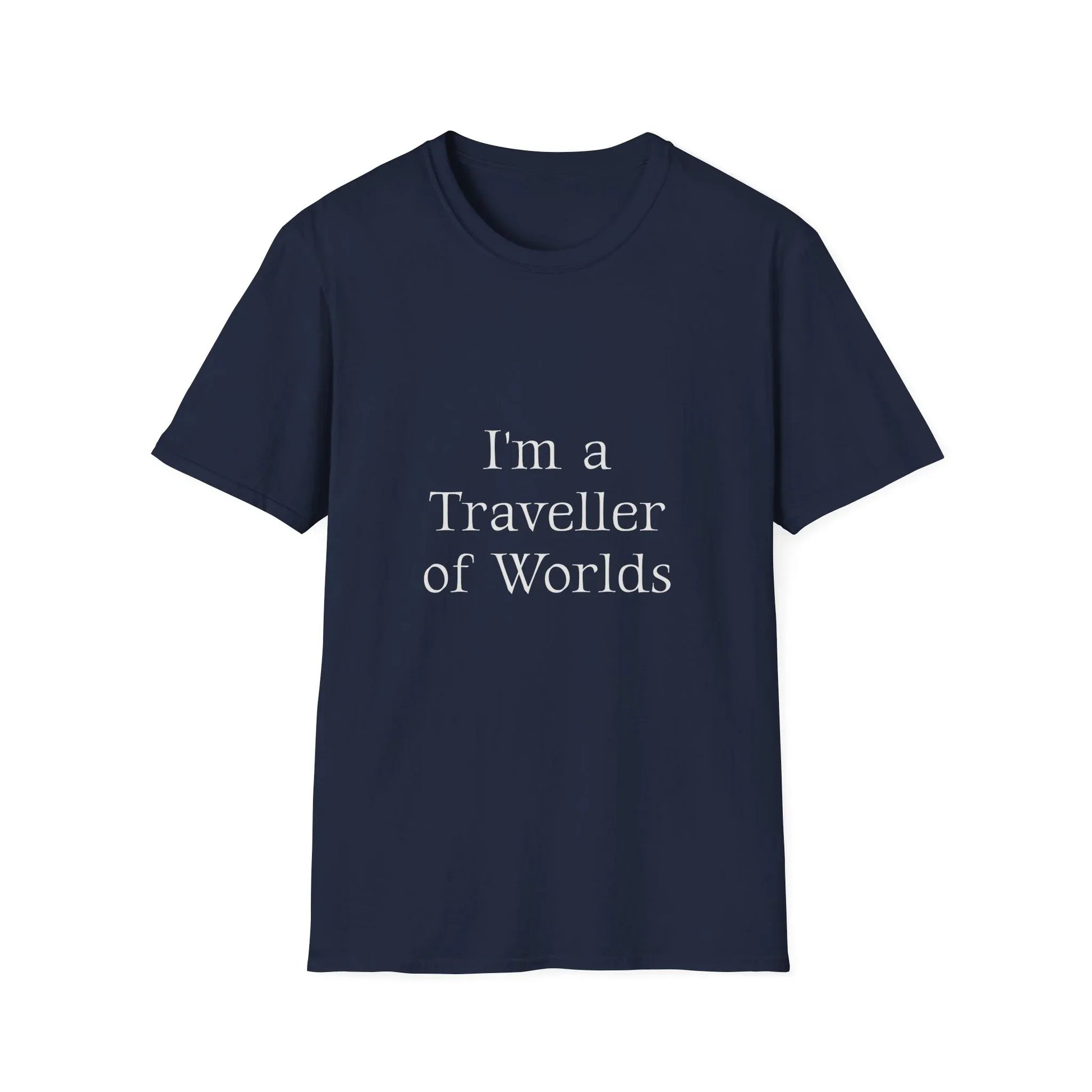 Unisex Travel-Inspired T-Shirt - "I'm a Traveller of Worlds" - Perfect for Book Lovers - The Dreamer's Bookshop.