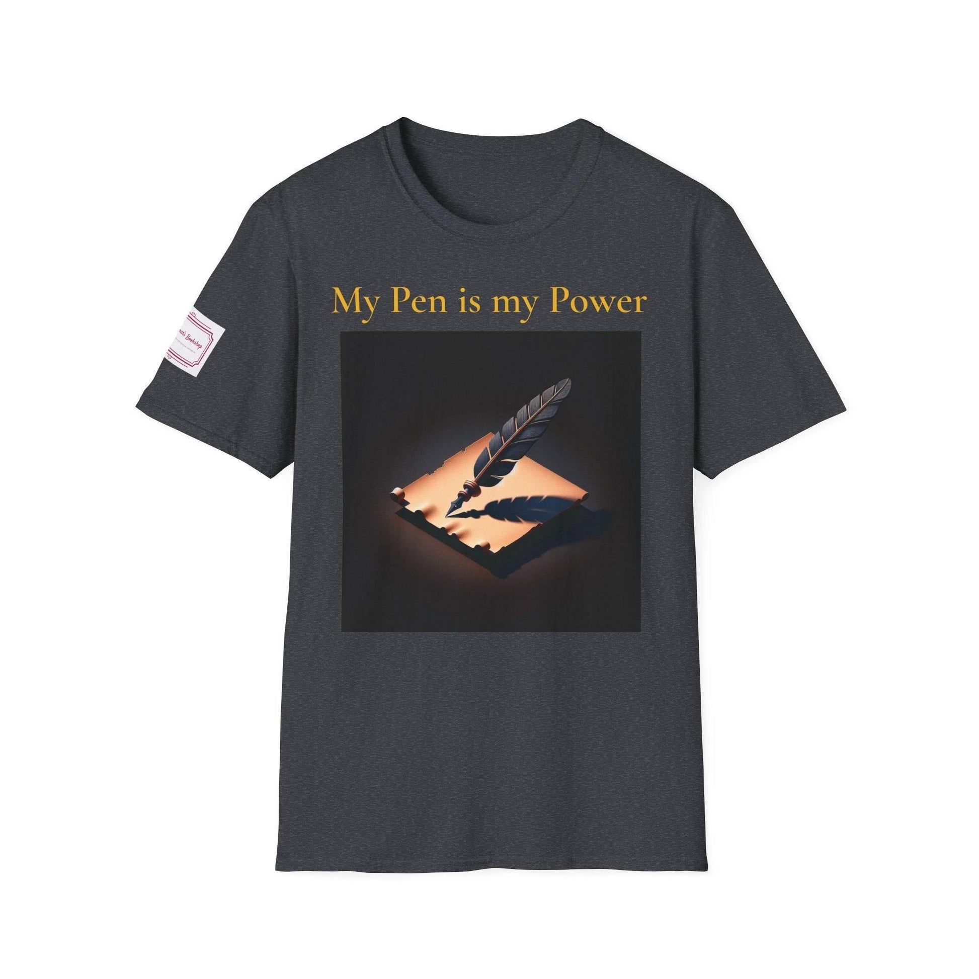 Inspirational Unisex Softstyle T-Shirt - 'My Pen' Motivational Design - The Dreamer's Bookshop.