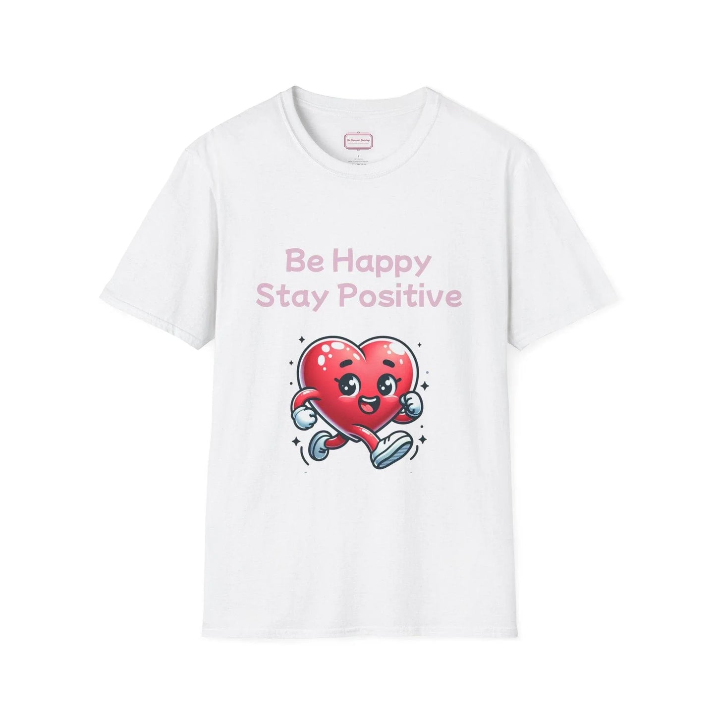 Be Happy Stay Positive T-Shirt - Unisex Softstyle Graphic Tee - The Dreamer's Bookshop.