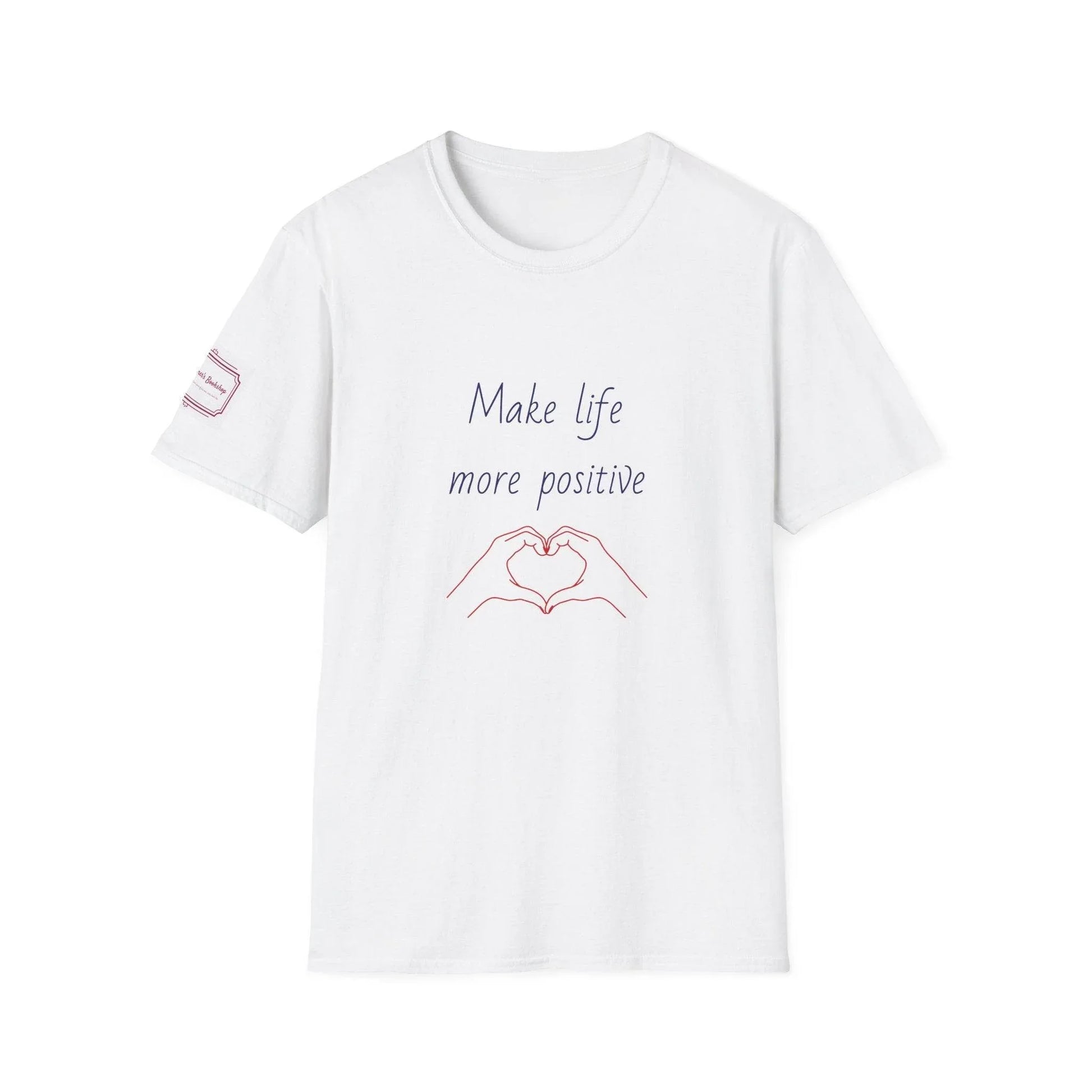 Positive Vibe Unisex Softstyle T-Shirt - 'Make Life More Positive' - The Dreamer's Bookshop.