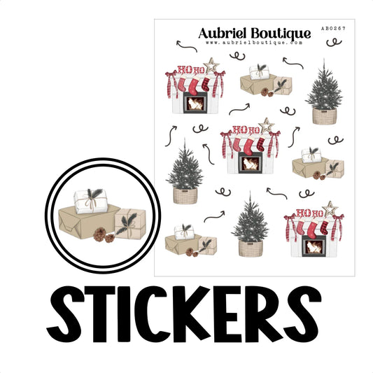 AubrielBoutique - Stickers voor Kerstmis, planner — AB0267 - The Dreamer's Bookshop.