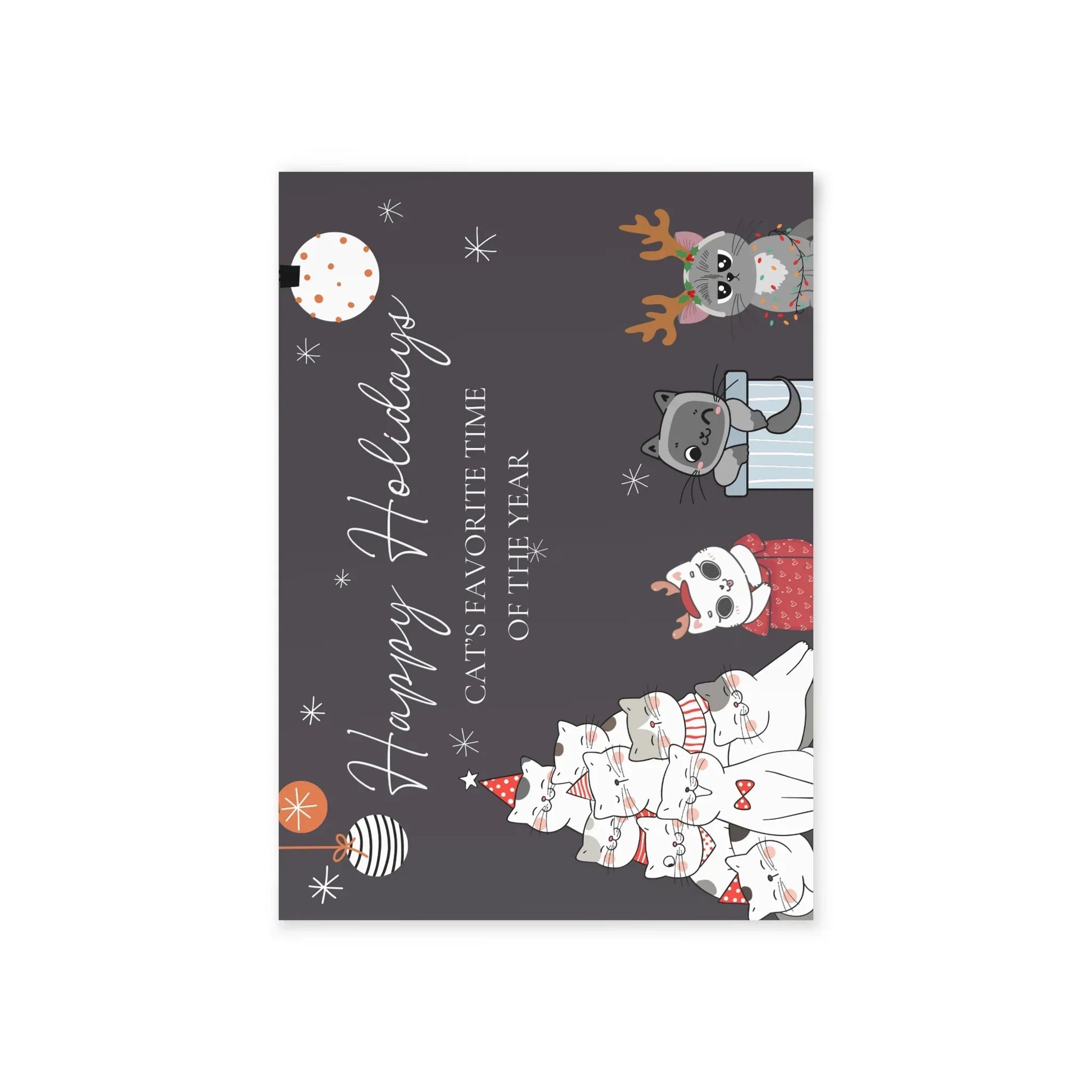The Dreamer's Bookshop "Cat's Grey XMas" Cute Christmas Cards - The Dreamer's Bookshop.
