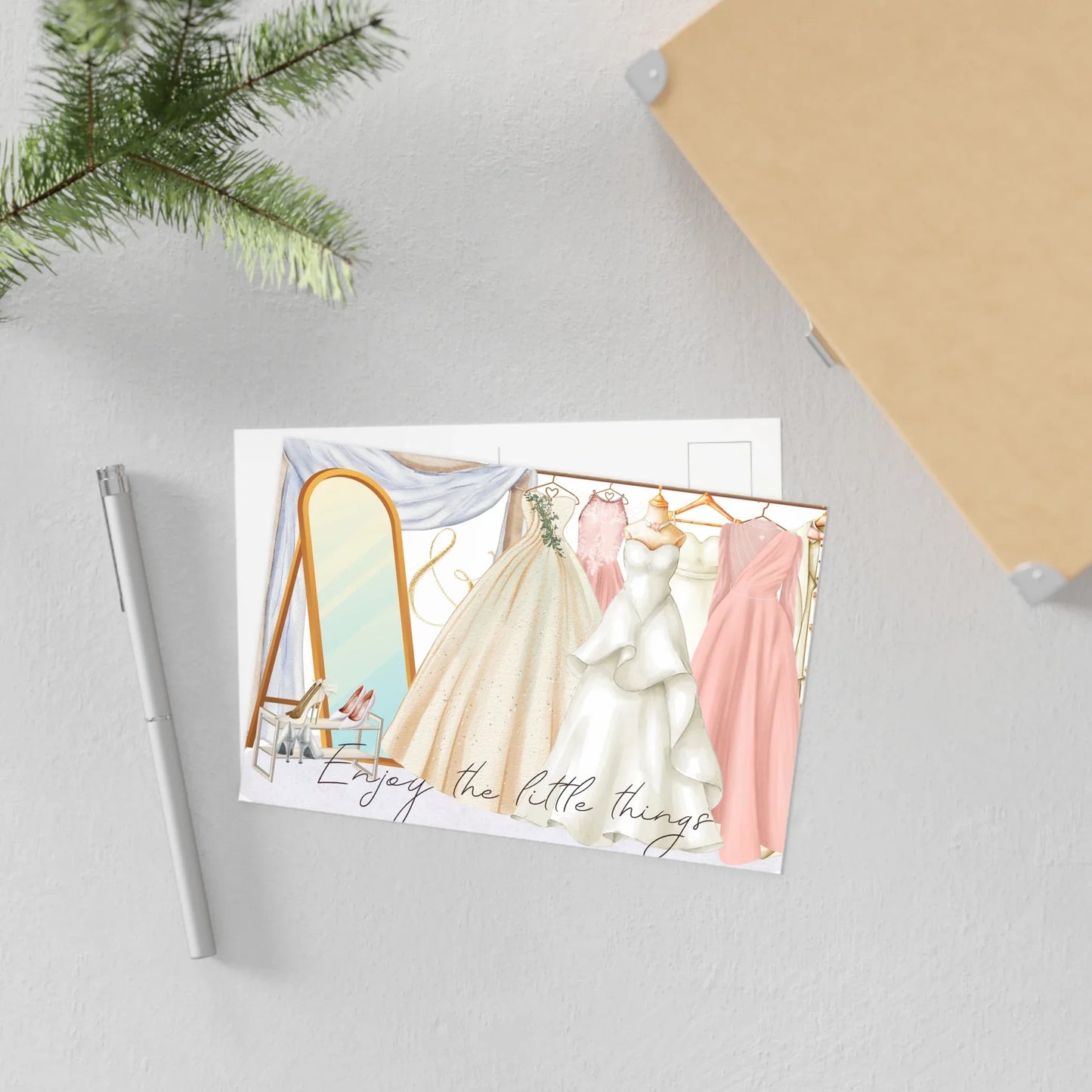 The Dreamer's Bookshop "Wedding Gown" Enjoy the Little Things Card - The Dreamer's Bookshop.