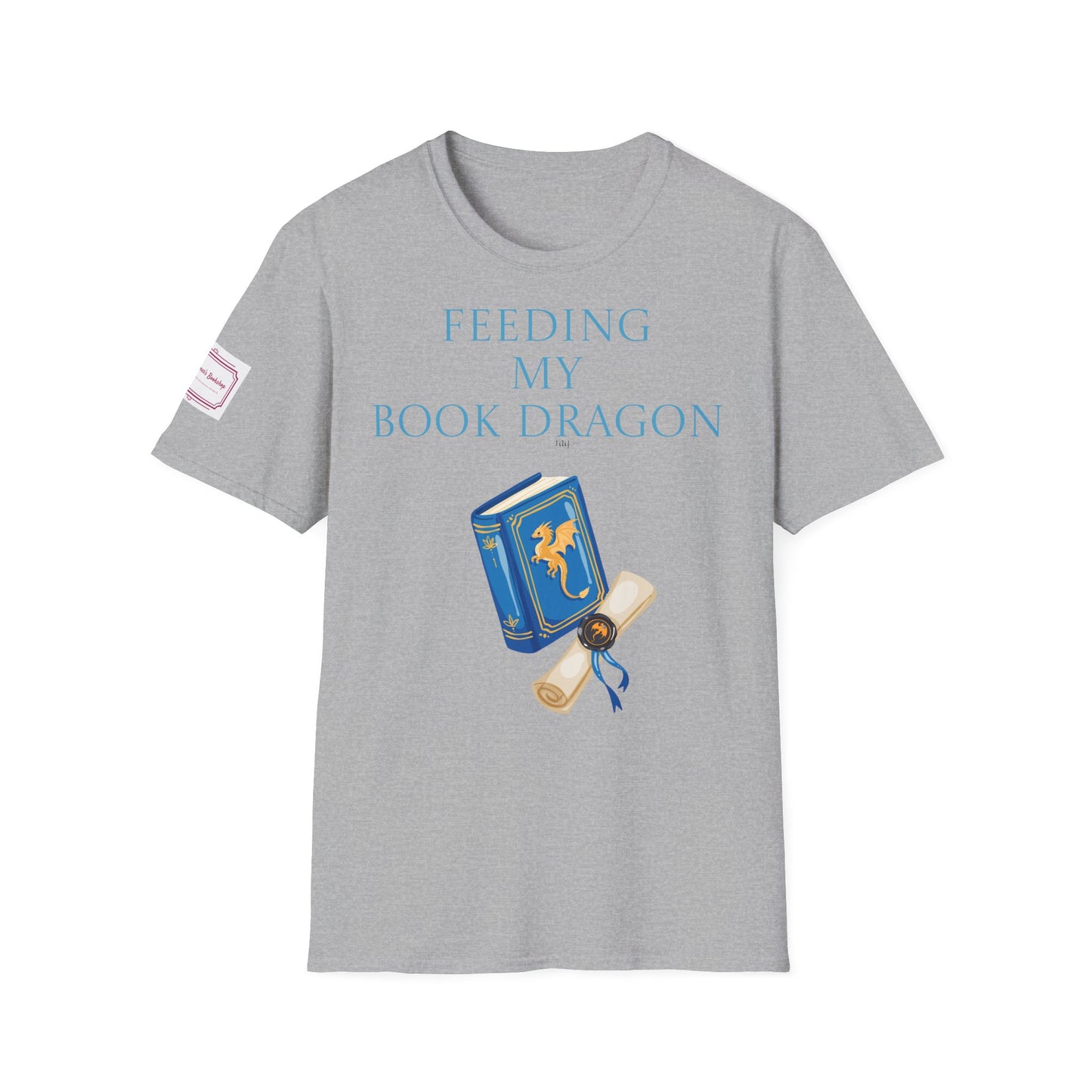 Inspirational Unisex Softstyle T-Shirt - 'Book Dragon' Motivational Design