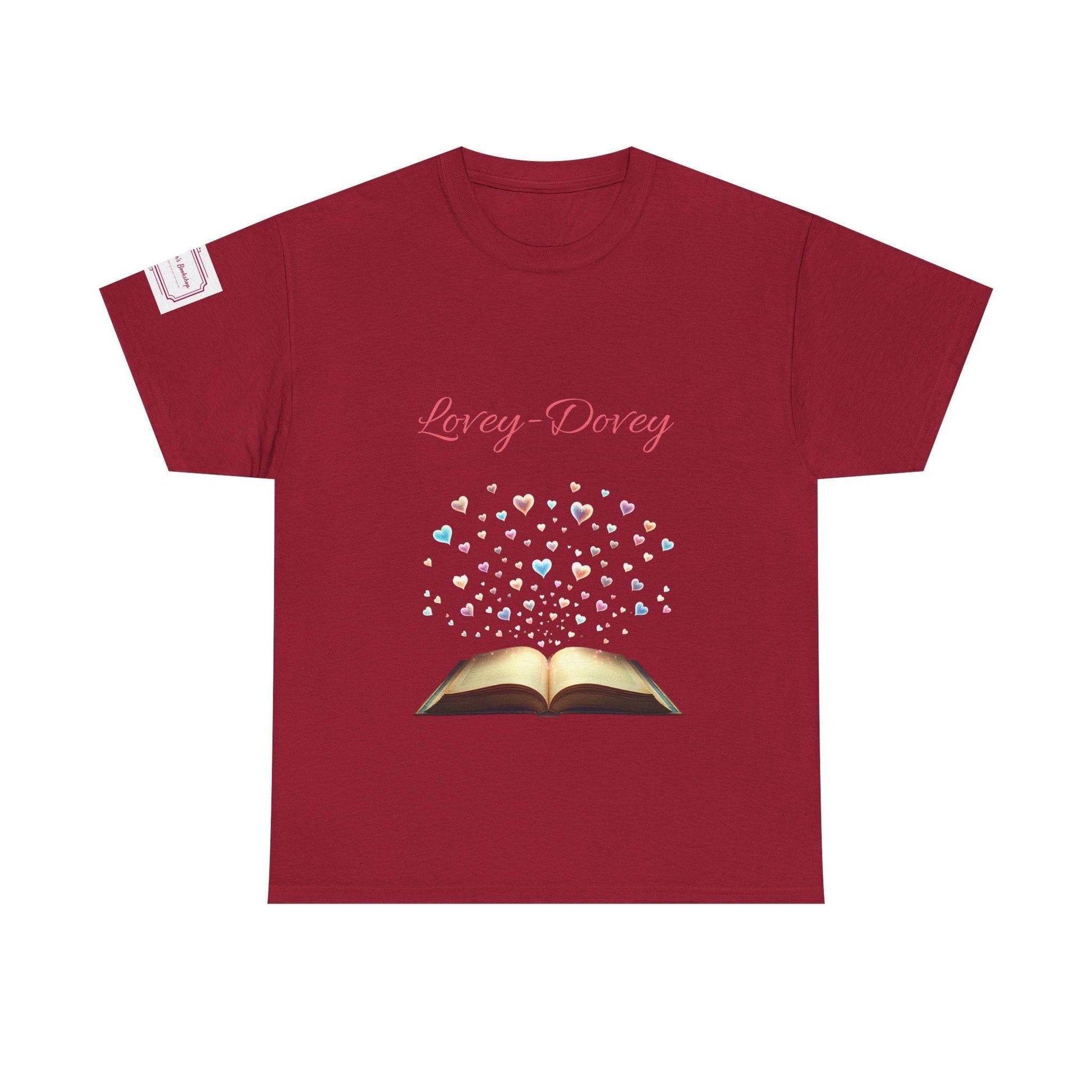 Lovey-Dovey - Unisex Heavy Cotton Tee - Sweet Romance - The Dreamer's Bookshop.