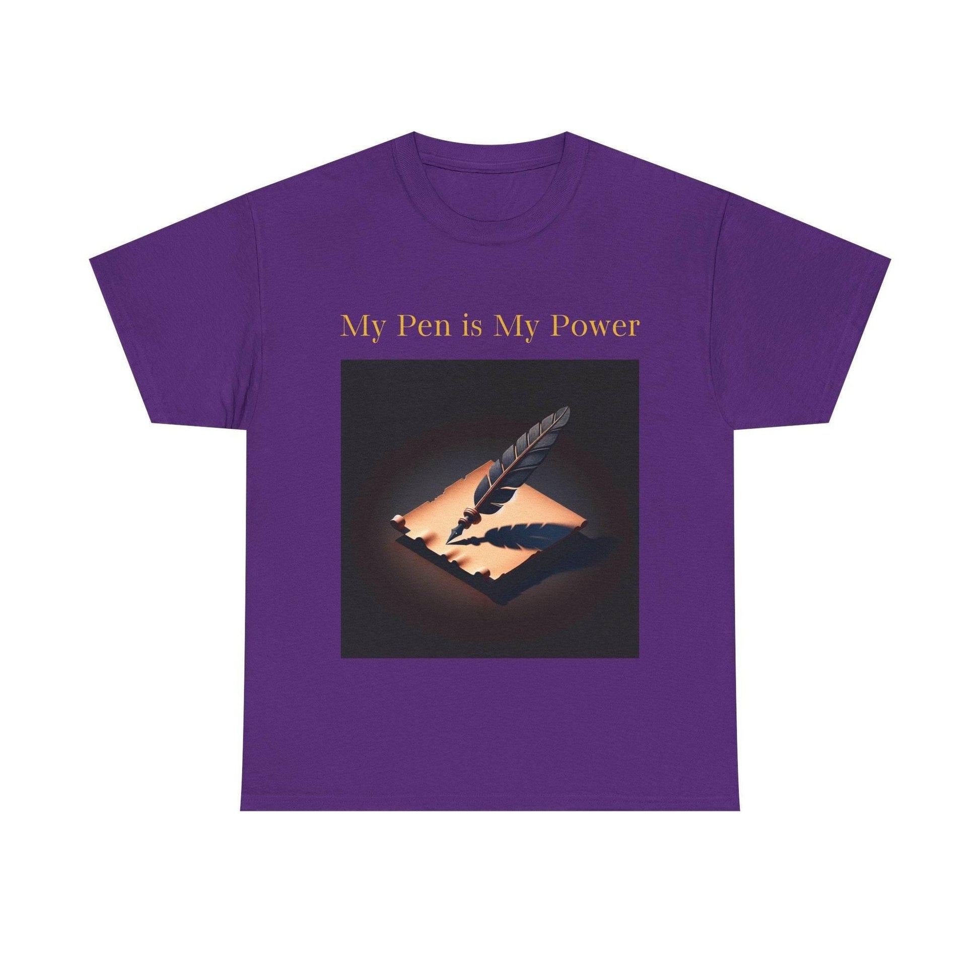 My Pen is My Power Unisex Heavy Cotton Tee - Creative Writer's Apparel - The Dreamer's Bookshop.