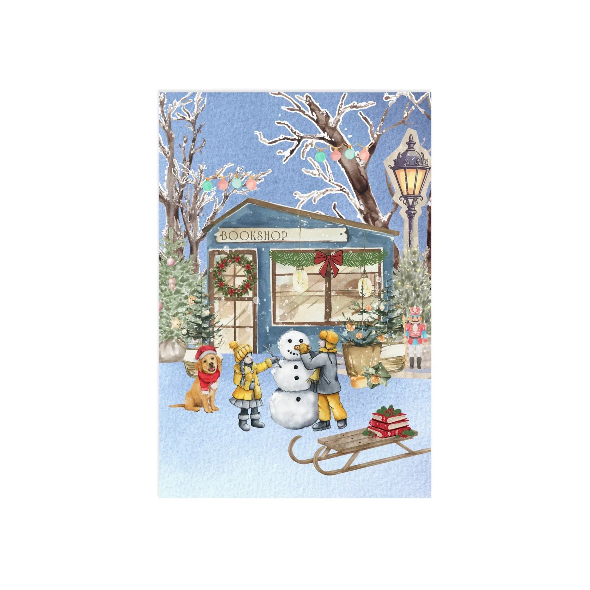 The Dreamer's Bookshop "Winter Bookshop" Christmas Card - The Dreamer's Bookshop.