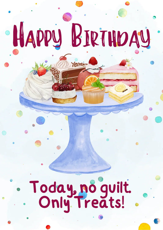 The Dreamer's Bookshop "Only Treats" Happy Birthday Card - The Dreamer's Bookshop.