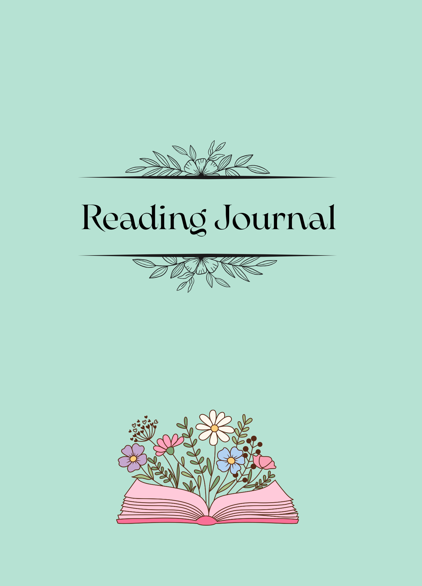 Reading Journal Notebook — Floral Book Lover Log