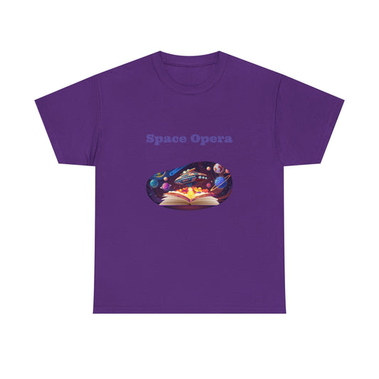 Space Opera -  Graphic Tee - Unisex Heavy Cotton T-Shirt Sci-Fi Books