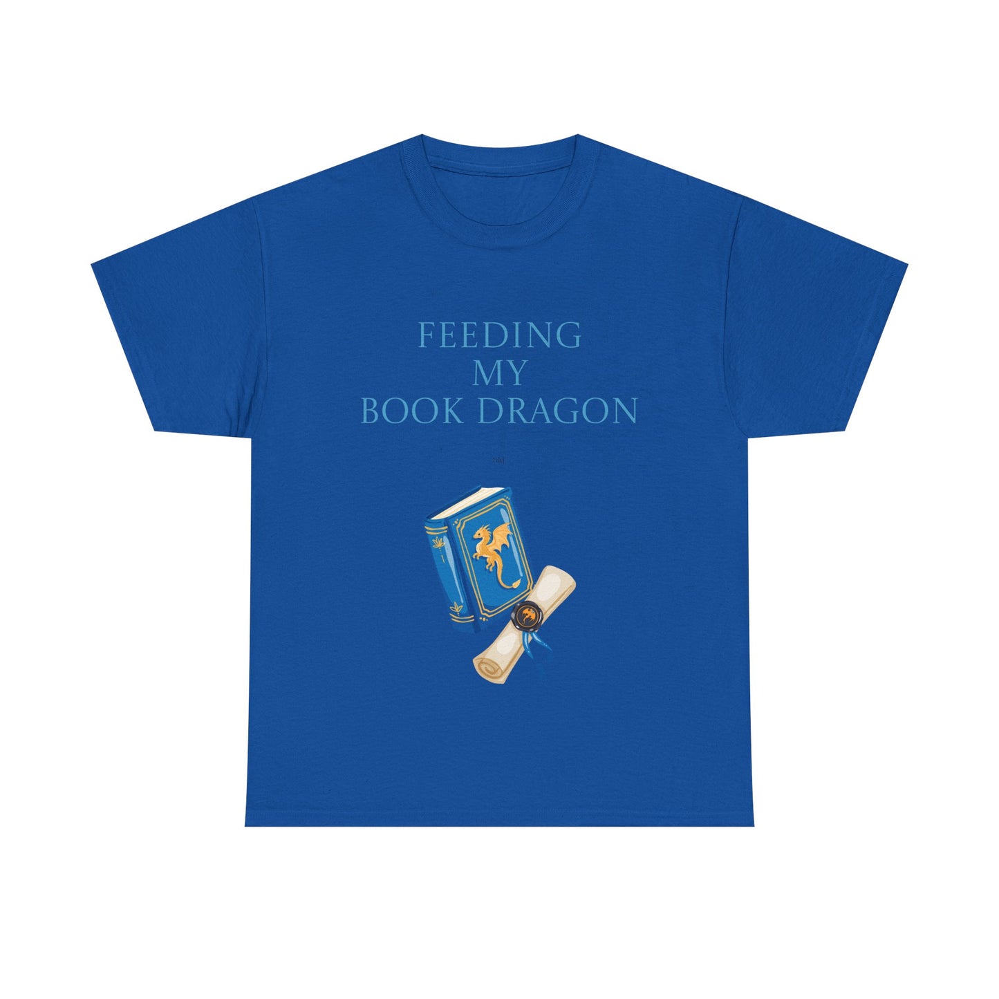 Book Dragon Unisex Heavy Cotton Tee - Creative Writer's Apparel