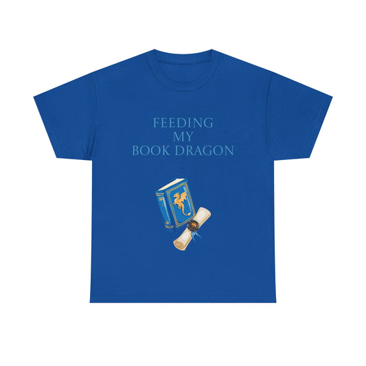 Book Dragon Unisex Heavy Cotton Tee - Creative Writer's Apparel