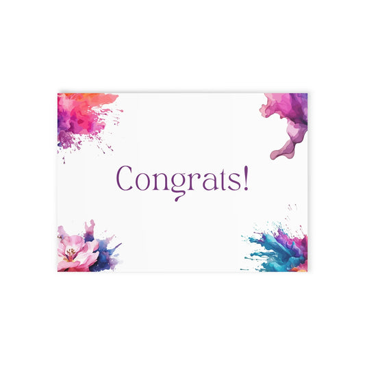 Watercolor Art Exclamation Card "Congrats" Print - The Dreamer's Bookshop.