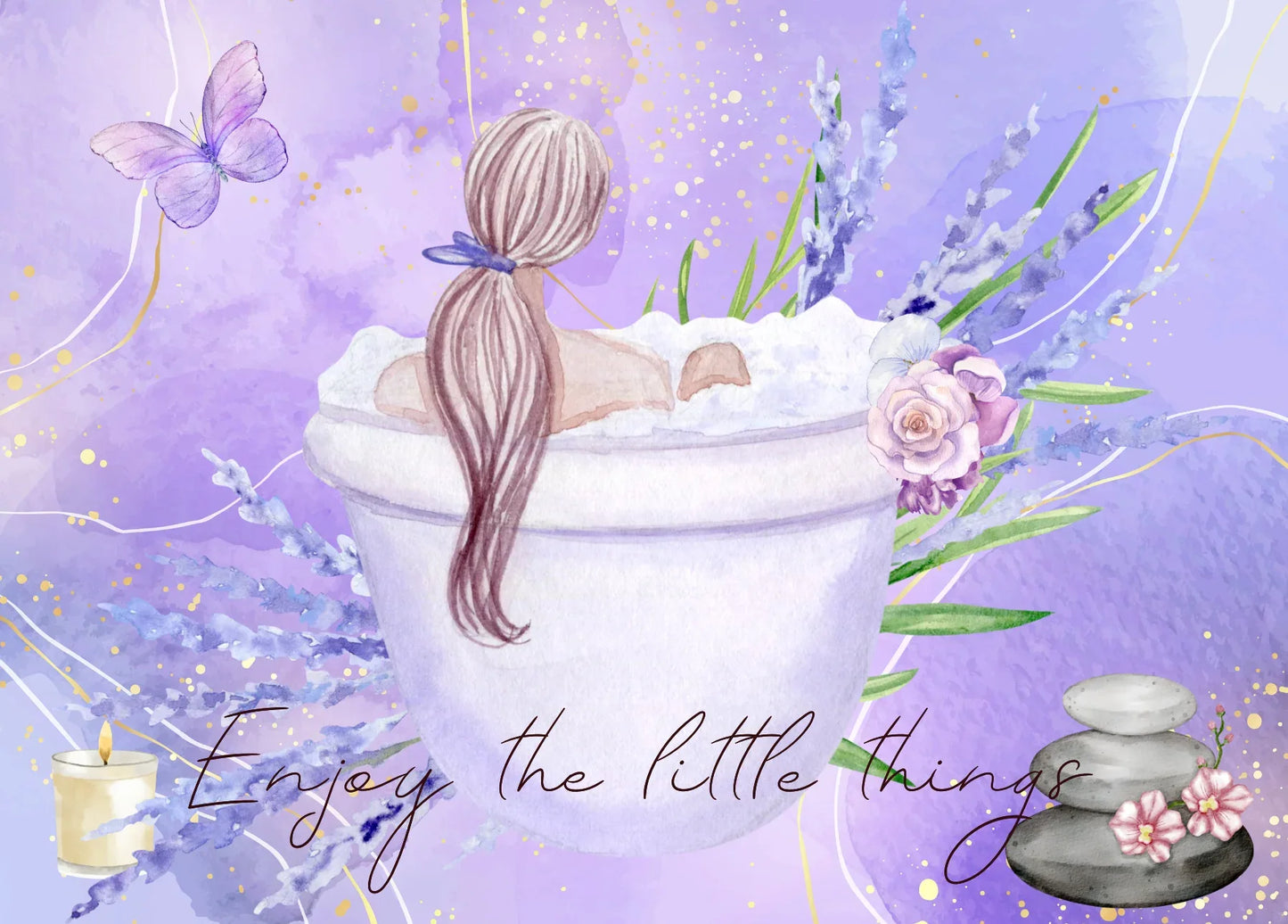 The Dreamer's Bookshop "Lavender Spa" Enjoy Little Things Card - The Dreamer's Bookshop.