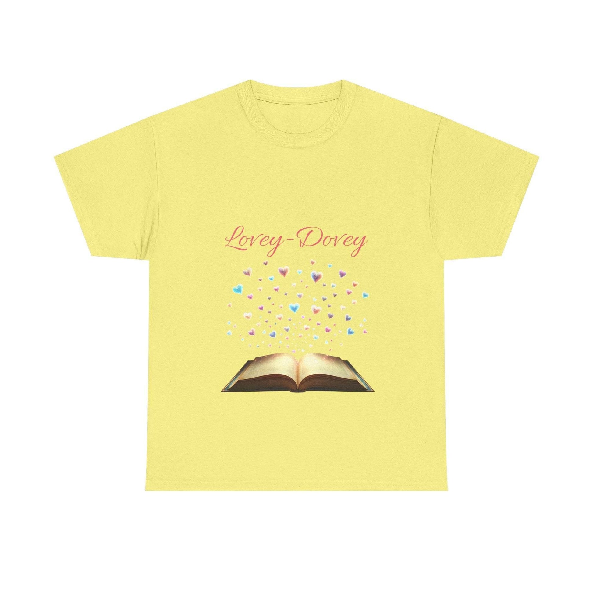 Lovey - Dovey - Unisex Heavy Cotton Tee - Sweet Romance - The Dreamer's Bookshop.