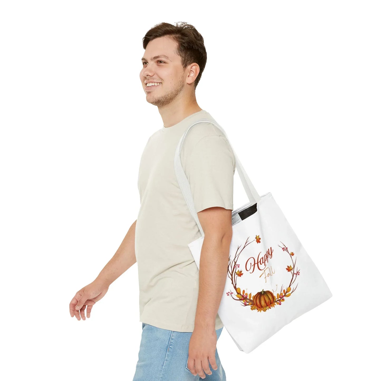 Happy Fall Tote Bag - Cozy Autumn Design - The Dreamer's Bookshop.